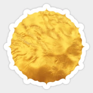 Golden Water Abstract - Sun Shaped Sticker